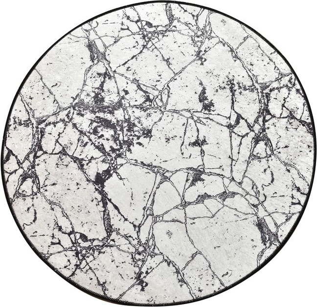 Černo-bílá koupelnová předložka Chilai Marble Circle