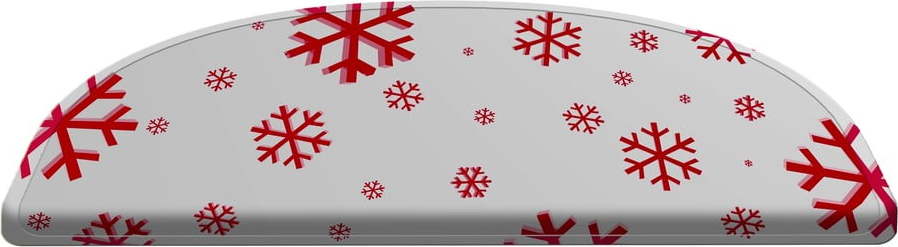 Červené/bílé nášlapy na schody v sadě 16 ks 65x20 cm Christmas Snowflake - Vitaus Vitaus