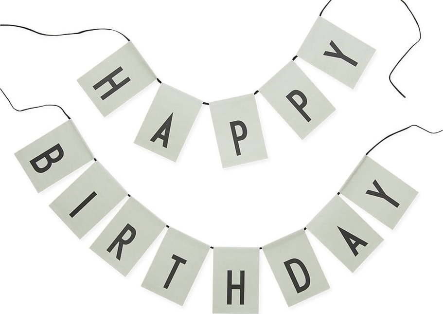 Světle zelená girlanda Design Letters Happy Birthday Design Letters