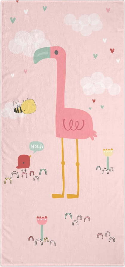 Světle růžová dětská osuška 150x70 cm Hola – Moshi Moshi Moshi Moshi