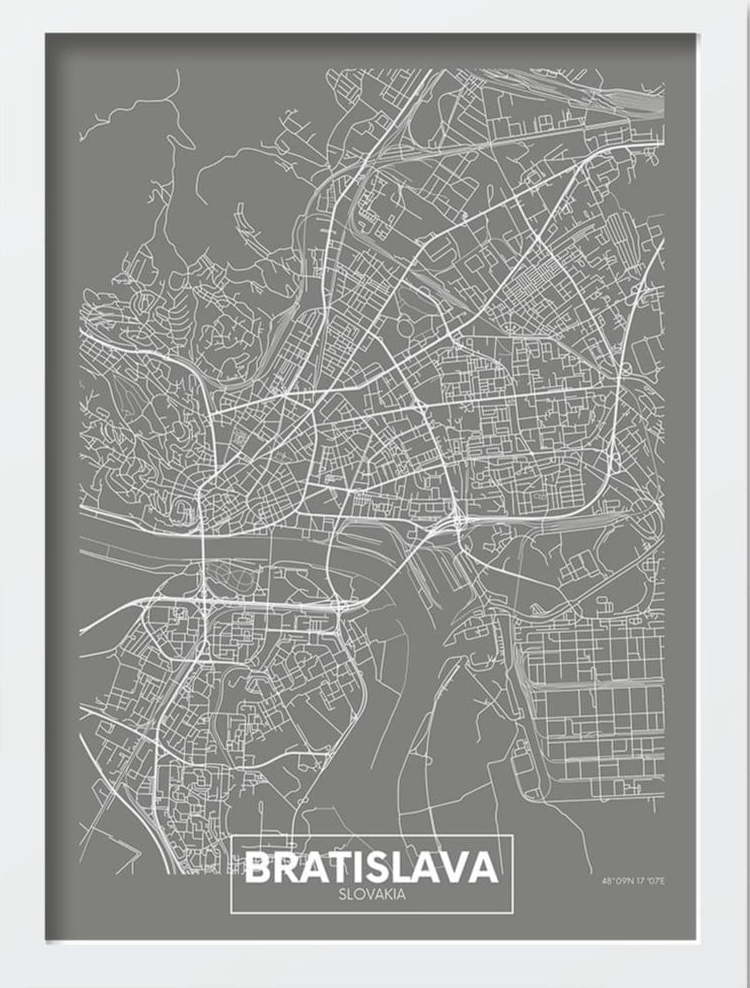 Plakát v rámu 40x55 cm Bratislava – Wallity Wallity