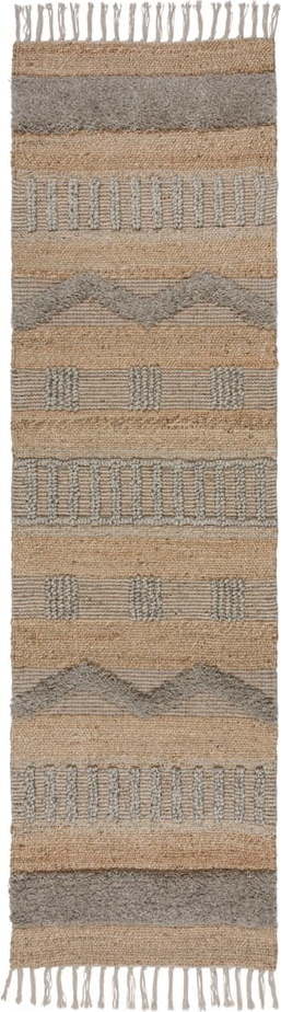 Běhoun ve světle šedé a přírodní barvě 60x230 cm Medina – Flair Rugs Flair Rugs