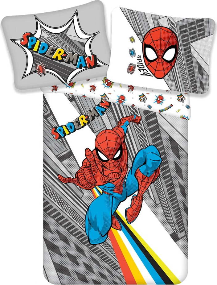 Šedé dětské bavlněné povlečení Jerry Fabrics Spiderman