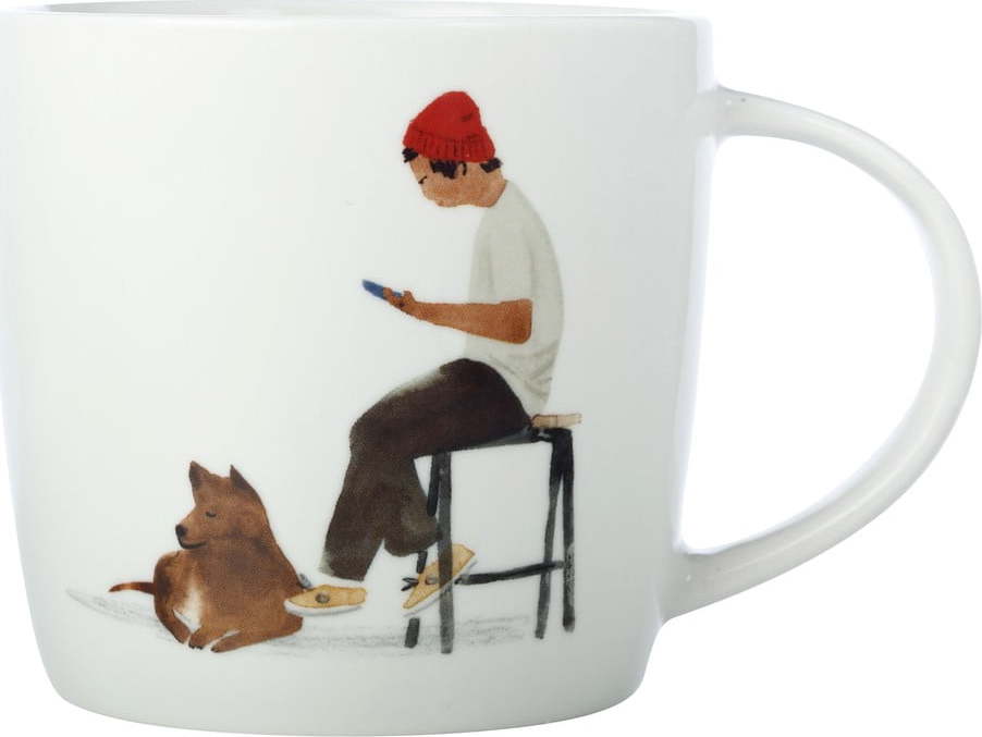 Bílý porcelánový hrnek 400 ml Cafe Waiting – Maxwell & Williams Maxwell & Williams