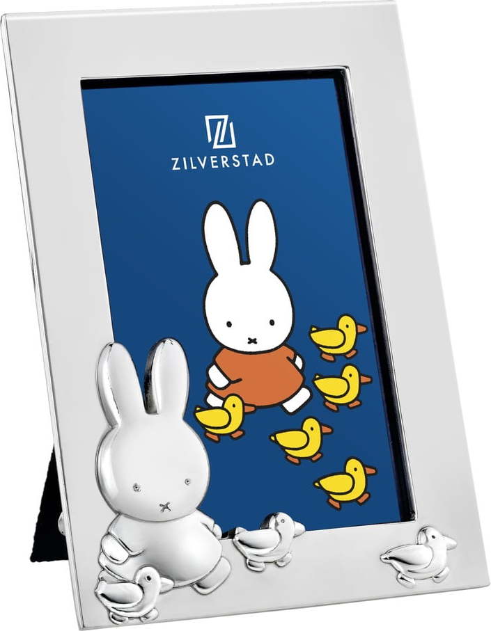 Kovový stojací rámeček ve stříbrné barvě 7x10 cm Miffy – Zilverstad Zilverstad