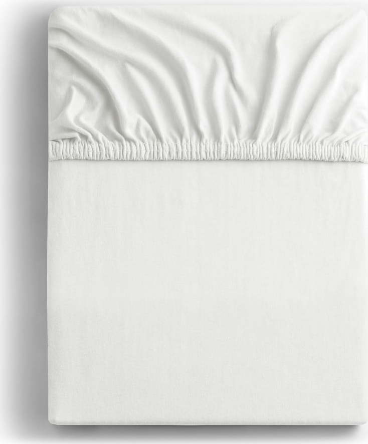 Bílé napínací prostěradlo jersey 180x200 cm Amber – DecoKing DecoKing