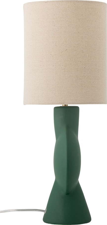 Stolní lampa s textilním stínidlem v tmavě zeleno-přírodní barvě (výška 55 cm) Sergio – Bloomingville Bloomingville