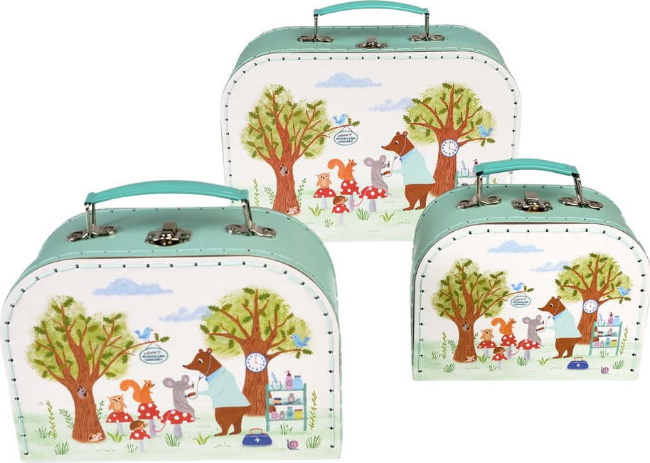 Kartonové dětské organizéry na hračky v sadě 3 ks 21x28x8 cm Woodland Friends – Rex London Rex London